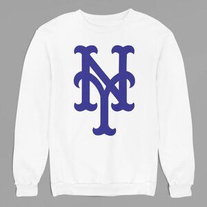 NEW York Mets Team Color Pop NY Fleece Long Sleeve Sweatshirt WHITE